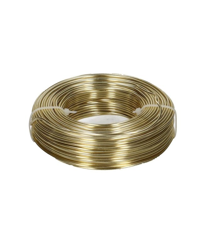 Gold-coloured aluminium wire | Diameter 2 millimetres | Length 60 metres | Weight 500 grams | Ordered by piece