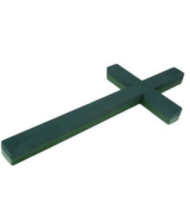 Green cross-shaped floral foam | Height 60 centimetres | Width 31 centimetres | Ordered per 2 pieces