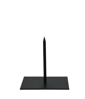 4A Black metal stand | Foot 12 x 12 centimetres | Length of pin 12 centimetres | each