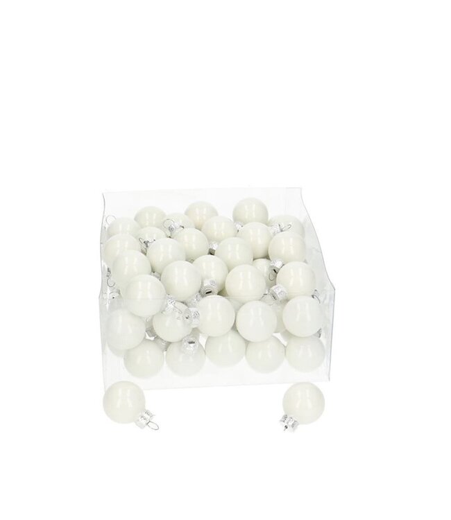 Pearly white Christmas baubles | Diameter 25 millimetres | Order per 72 baubles