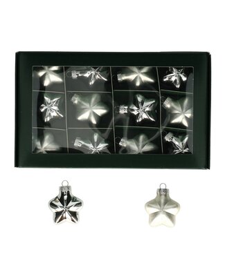 4A Silver baubles Star | 40 millimetres | Per 12 pieces