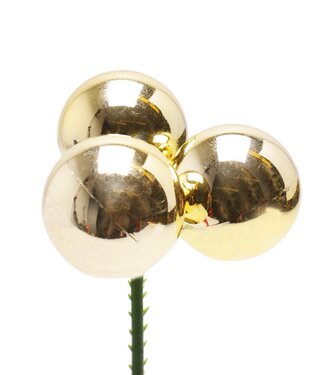 4A Kerst bijsteker 10cm Kerstbal trio 3cm | Per 25 stuks