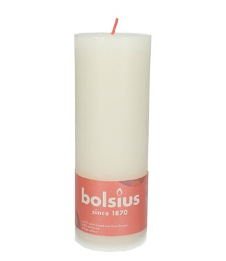 4A White rustic Bolsius pillar candle | Diameter 7 centimetres | Height 19 centimetres | Per 4 pieces