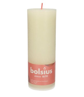 4A Cream-coloured rustic Bolsius block candle | Diameter 7 centimetres | Height 19 centimetres | Per 4 pieces