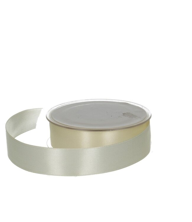 Cream-coloured satin ribbon | Width 25 millimetres | Length 25 metres | Ordered by piece