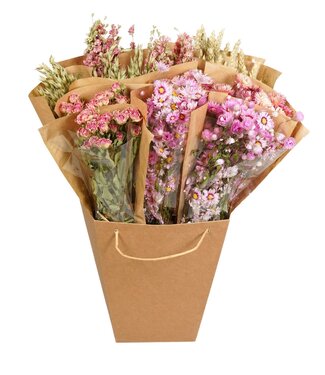 ME Droogbloemen-Dried Mono Mix 50cm-Pink | Per 12 stuks