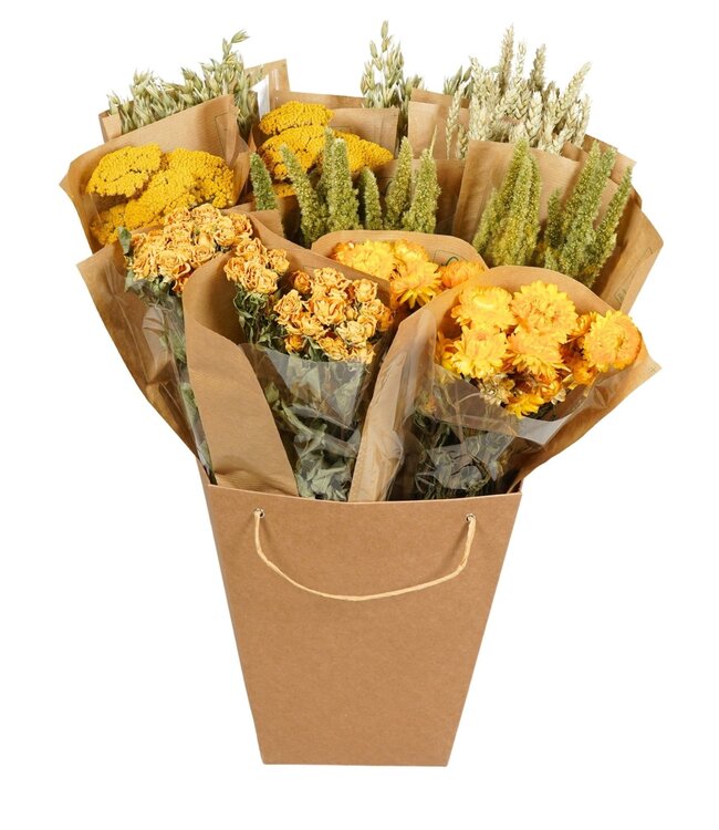 Droogbloemen-Dried Mono Mix 50cm-Yellow | Per 12 stuks