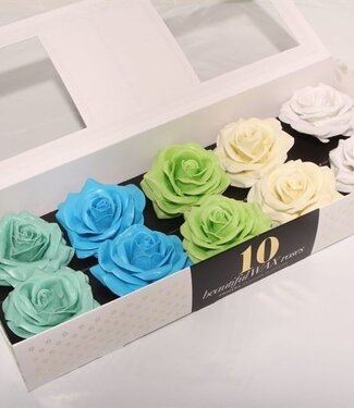 AD Mixed colours silk wax roses Moods Breez mix | Per 10 pieces