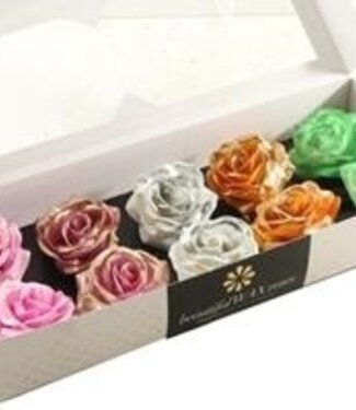 AD Mixed colours silk wax roses Blush Fantasy mix | Per 10 pieces