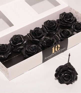 AD Black silk wax roses | Per 10 pieces