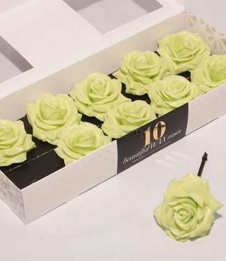 AD Mint green silk wax roses | Per 10 pieces