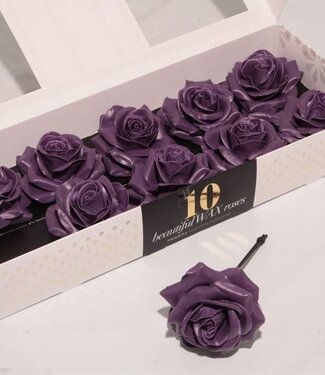 AD Purple silk wax roses | Per 10 pieces