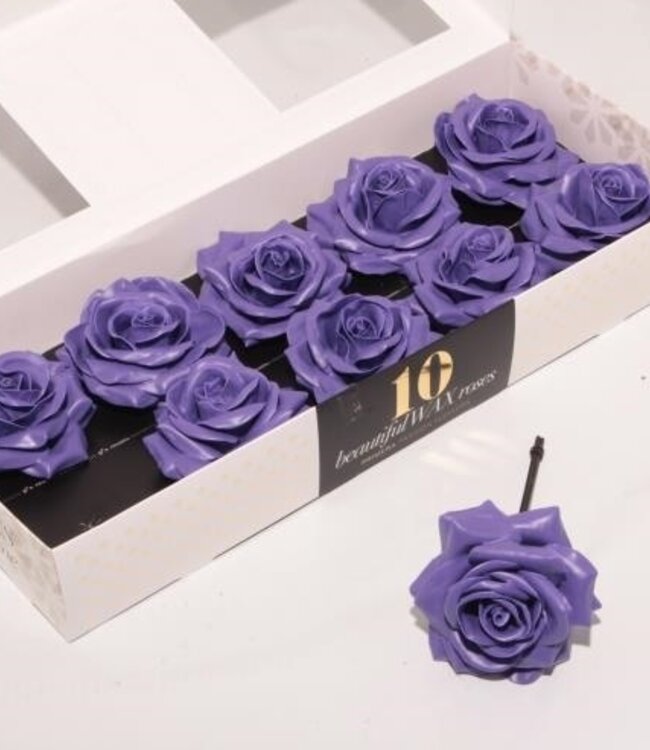 Milk-coloured silk wax roses | 10 pieces per box | Order per box