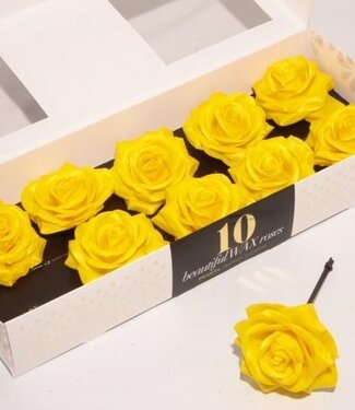 AD Yellow silk wax roses | Per 10 pieces