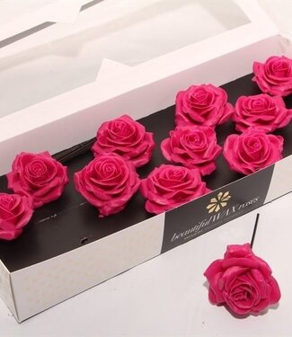 AD Christmas-coloured silk wax roses | Size M | Per 12 pieces