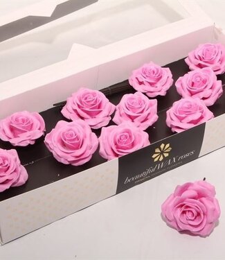 AD Pink silk wax roses | Size M | Per 12 pieces