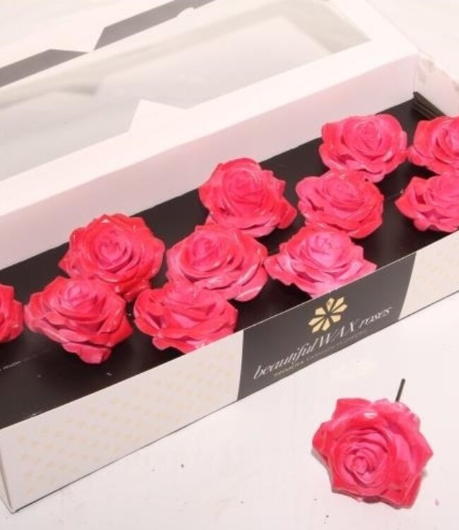 Red silk wax roses 9450 Pink Blush | Size M | 12 pieces per box | Order per box