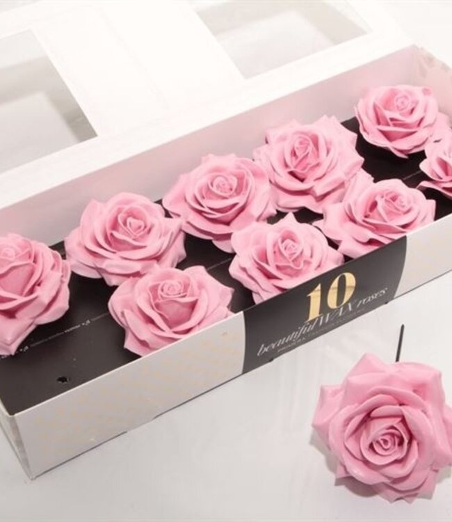 Light pink silk wax roses | 10 pieces per box | Order per box