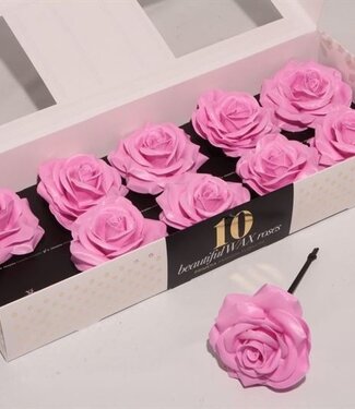 AD Pink silk wax roses | Per 10 pieces