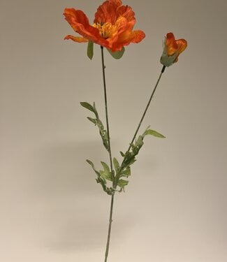 Silk Flowers by JJ Orange poppy silk flower | Length 65 centimetres | Per piece