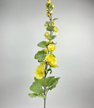 Silk Flowers by JJ Yellow hollyhock silk flower | Length 115 centimetres | Each