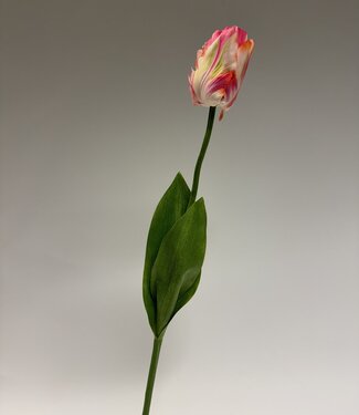 Silk Flowers by JJ tulp | roze wit | 64 centimeter | Per stuk