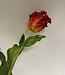 Red parakeet tulip silk flower | Length 83 centimetres | Ordered by piece