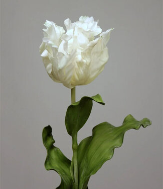 Silk Flowers by JJ parkiet tulp | wit | 83 centimeter | Per stuk