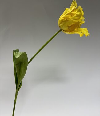 Silk Flowers by JJ Yellow parakeet tulip silk flower | Length 80 centimetres | Per piece