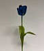 Blauwe tulp zijden bloem | Lengte 53 centimeter | Per stuk te bestellen