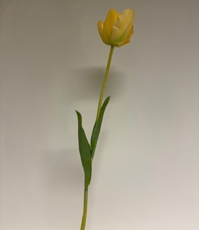 Gele tulp zijden bloem | Lengte 63 centimeter | Per stuk te bestellen