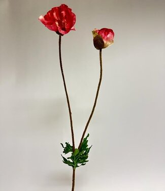 Silk Flowers by JJ Pink poppy silk flower | Length 70 centimetres | Per piece