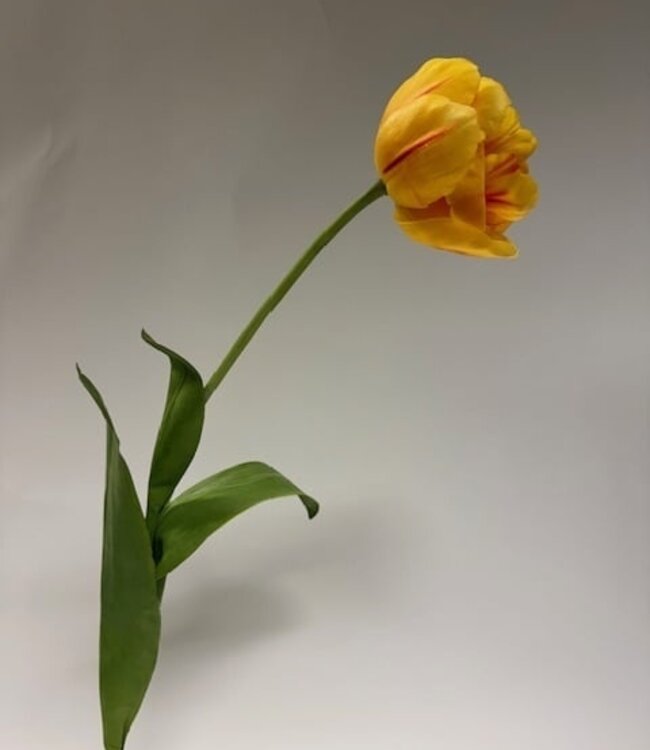 Yellow peony tulip silk flower | Length 73 centimetres | Ordered by piece