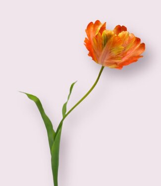 Silk Flowers by JJ Orange pink tulip silk flower | Length 62 centimetres | Per piece