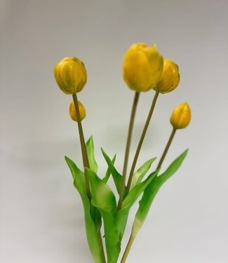 Silk Flowers by JJ Yellow bunch of tulips silk flowers | Length 45 centimetres | Per 5 pieces