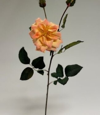 Silk Flowers by JJ Salmon-coloured rose silk flower | Length 57 centimetres | Per piece