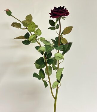 Silk Flowers by JJ Bordeaux-coloured rose silk flower | Length 80 centimetres | Per piece