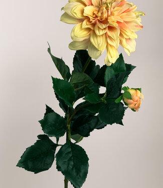 Silk Flowers by JJ Yellow-pink dahlia silk flower | Length 90 centimetres | Per piece