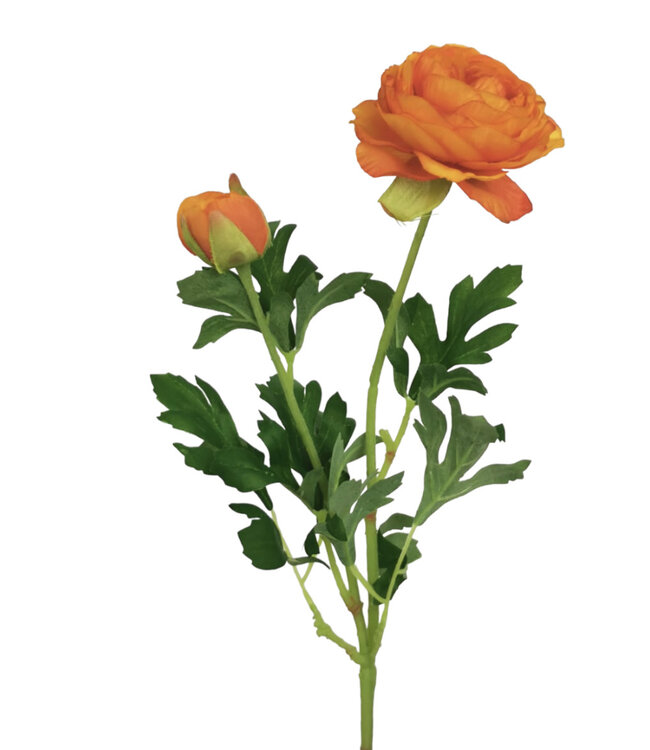 Orange ranunculus silk flower | Length 40 centimetres | Ordered by piece