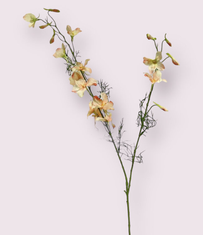 Salmon-coloured delphinium silk flower | Length 100 centimetres | Ordered by piece