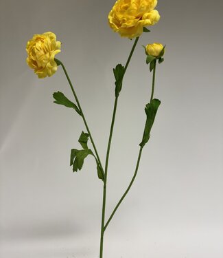 Silk Flowers by JJ Yellow ranunculus silk flower | Length 65 centimetres | Per 3 pieces