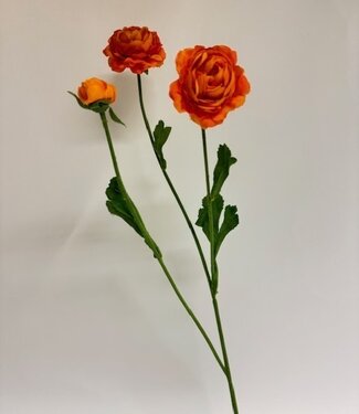 Silk Flowers by JJ Orange ranunculus silk flower | Length 65 centimetres | Per 3 pieces