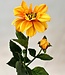 Yellow fine dahlia silk flower | Length 55 centimetres | Ordered by piece