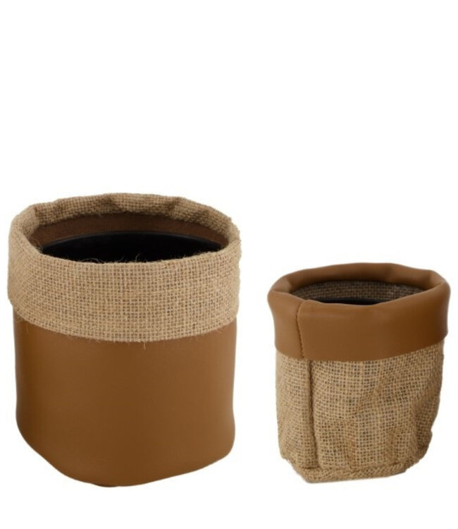 Potcovers Jute pot S/2 d14.5*14.5cm ( x 1 )