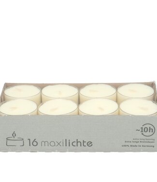 4A Kaars Theelicht maxi 10uur x16 clear ( x 1 )