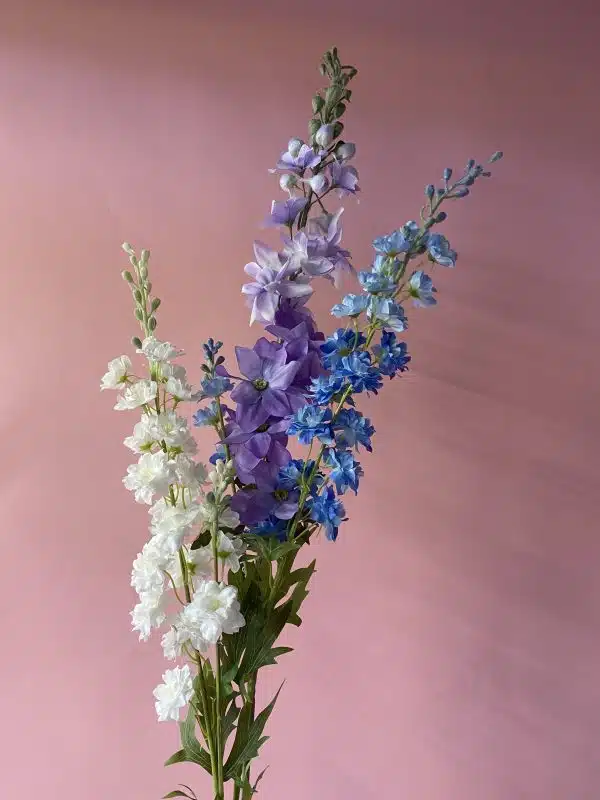 Silk Delphinium or silk Larkspur, in various colours