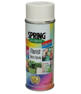 4A Peinture aérosol blanche | Capacité 400 millilitres | Spring Pro Florist deco spray | Par bombe aérosol