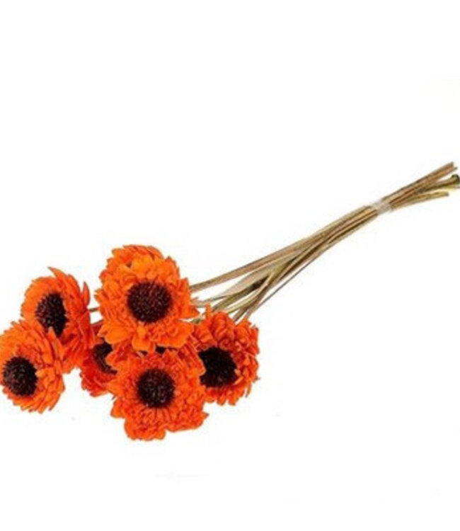 Orange Germini artificial flowers | Length 60 cm | Ordered by 10 pieces