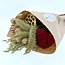 Boeket droogbloemen "Nathalie" | Lengte ± 40 centimeter | Met rode en naturelle droogbloemen