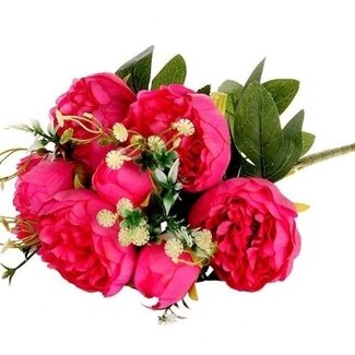MyFlowers Boeket cyclaam roze Pioenrozen | Paeonia kunstbloemen | Lengte ± 45 centimeter | Met 5 bloemkoppen
